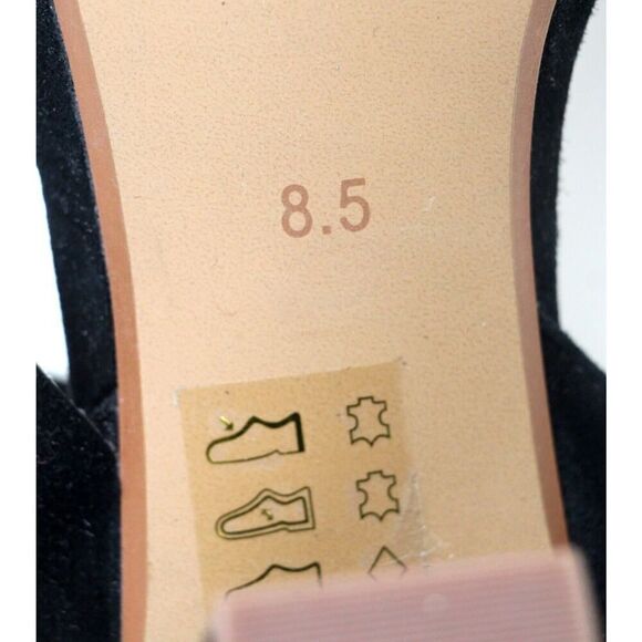 Madewell BLACK GENUINE LEATHER SUEDE HIGH HEEL OPEN TOE STRAPPY SANDALS Sz 8.5 - Picture 6 of 7